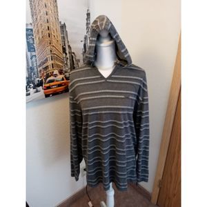 Vans long sleeve Hoodie Grey Stripe Pullover-XL